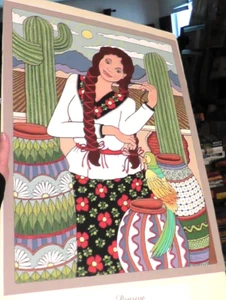 original 18x24 b. woolston fine art painting pensive - Picture 1 of 8