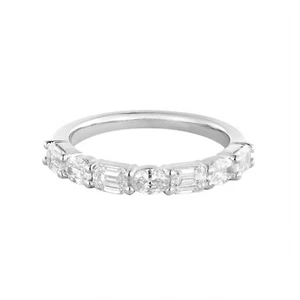 1.166CTW 14K White Gold Lab Grown Diamond Wedding Band Ring Ring MZ30013 - Picture 1 of 7