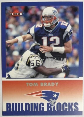 TOM BRADY Patriots 2002 Fleer Football #256 Building Blocks 2nd Year  - Image 1 of 2