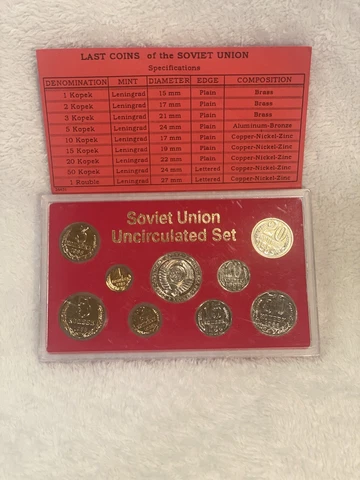 Last Coins Of The Soviet Union Uncirculated set, Some Corrosion Cover