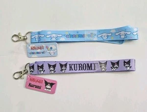 NEW Sanrio Kuromi & Cinnamoroll Lanyard Round 1 Exclusive Japan Keychain KeyRing - Bild 1 von 6