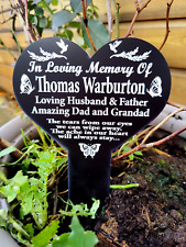 Memorial grave marker loving memory heart remembrance personalise plaque mum dad