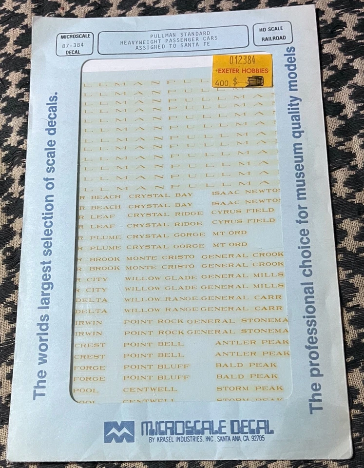 SANTE FE HW STD PULLMAN PASSENGER MICROSCALE HO #87-384 SEALED - Image 1 of 1
