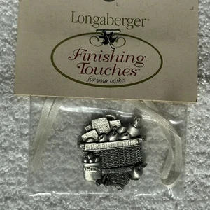 New Longaberger Finishing Touches Pewter Tie-On Workload Basket - Picture 1 of 3