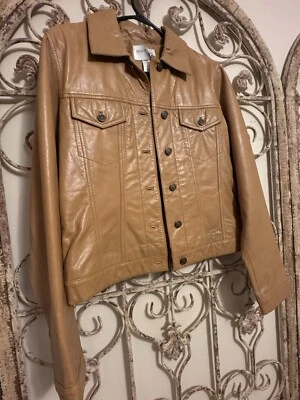 Abrigo de cuero vintage para mujer Hugo Buscati talla M Foto 1 de 4