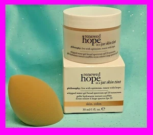 Philosophy RENEWED HOPE IN A JAR SKIN TINT Tinted Moisturizer 4.5 NUDE + SPONGE! - Picture 1 of 3