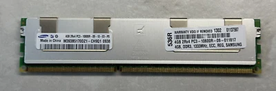 4GB DDR3 PC3-10600 RDIMM (Samsung M393B5170DZ1-CH9 Equivalent) Server Memory RAM - Image 1 of 2
