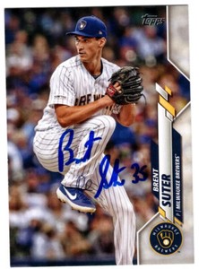 Brewers Pitcher BRENT SUTER Signed 2022 Topps Series Two Card #477 AUTO