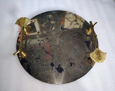 Agate serving tray, round serving tray, home decorative tray gift luxury furnitu - Image 1 of 4