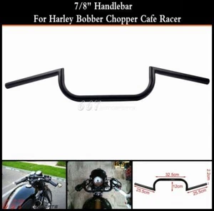 Clubman 7/8" Motorcycle Handlebars For Harley Sportster Chopper Cafe Racer Black - Picture 1 of 12