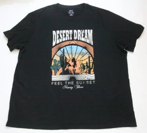 3XL Splash Desert Dream Black Cotton T-Shirt Short Sleeve Mans Crewneck WS207 - Picture 1 of 4