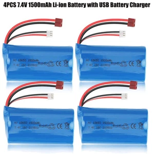 4x7.4V 1500mAh Li-ion Battery 15C for WLtoys 4WD Rc Cars 12403 12401 12402 12404 - Picture 1 of 6