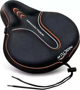 Bike Seat Cushion Cover Memory Foam, Large Wide Bicycle Saddle Soft for Men - Picture 1 of 13