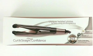 Curl & Straight Confidence Curl Flat Iron Unique 2 in 1 Twisted Ceramic Plates - Picture 1 of 6