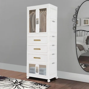 Portable Closet Wardrobe Freestanding Clothes Rack Storage Organizer Shelf - Picture 1 of 19