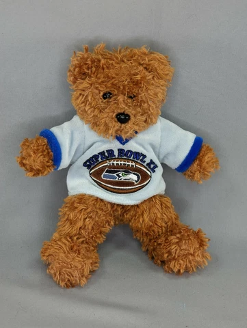 Team Beans Seattle Seahawks Plush Bear Super Bowl XL 2005 8 in Stuffed Animal Cover