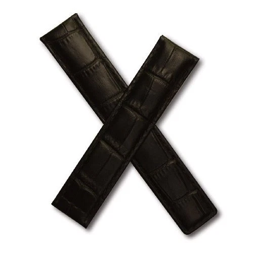 WATCHSTRAPWORLD CINTURINO STILE ALLIGATORE 19 MM PER TAG HEUER CARRERA - VERA PELLE