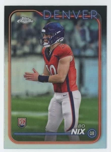 2024 Topps Chrome Refractor Bo Nix Rookie Broncos #206 C05 - Picture 1 of 2
