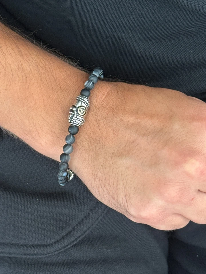 Pulsera Naga John Hardy de plata de ley .925 cuentas negras para hombre Foto 1 de 1