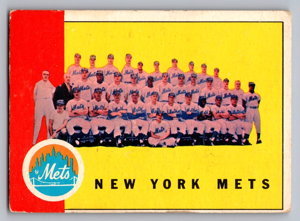 1963 TOPPS #473 NEW YORK METS TEAM CARD W/CASEY STENGEL & DUKE SNIDER - Image 1 of 3