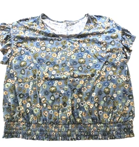 Sonoma Flowered Short Sleeve Shirt Blouse Womens Plus 2X - Picture 1 of 6