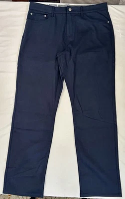 IZOD Jeans Mens 36x32 Blue Regular Fit UltraFlex Stretch Knit Denim Pants New - Image 1 of 4