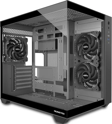 Y6 ATX PC Case w/ 3 Fans, 270° Glass, USB-C, Supports 360mm Liquid Cooler - Image 1 of 4