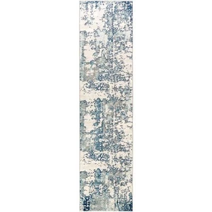 Yamikani Aqua 2 ft. 7 in. x 10 ft. 3 in. Distressed Abstract Area Rug - Picture 1 of 12