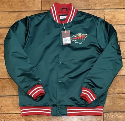 Chaqueta de satén Mitchell & Ness Minnesota Wild NHL de peso pesado extra grande nueva $150 Foto 1 de 4