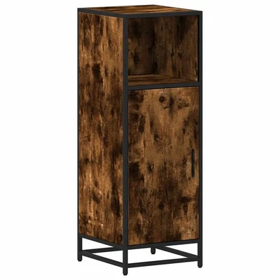 Bathroom Cabinet Smoked oak Engineered wood, metal Narrow vidaXL - Image 1 of 4