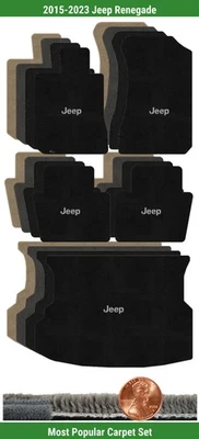 Juego de alfombrillas Ultimat personalizadas para Jeep Renegade 2015-2023 con logotipo (5 piezas) #TRK Foto 1 de 4