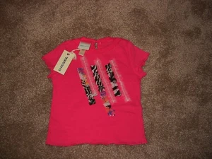 NWT Baby Girls 6M DIESEL Short Cap Sleeve T Shirt Top Lacy Ruffle Fuchsia R $25 - Foto 1 di 1