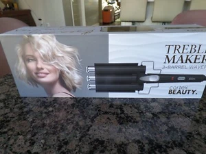 NEW! Cortex Beauty CERAMIC Treble Maker 3- Barrel Waver New In Box BLACK NIB! - Picture 1 of 8