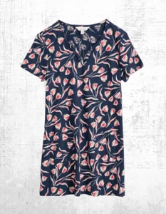 Ex Seasalt Women’s Short Sleeve Tile Print Tunic in Navy Bloom Palete - Picture 1 of 8