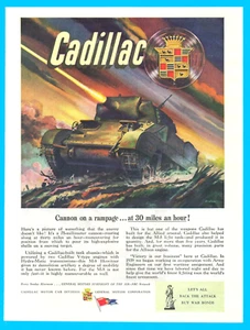 1944 Cadillac M-8 Howitzer carro armato stampa annuncio 75 mm cannone esercito battaglia militare - Foto 1 di 3