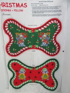 Christmas Dog Bone Pillow Only Fabric Kimberly Montgomery - Picture 1 of 5