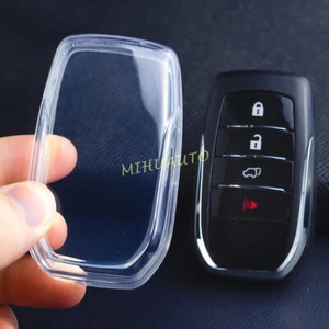 Clear Transparent TPU Smart Key Case Cover For Toyota Mirai Hilux Venza Tundra - Picture 1 of 8