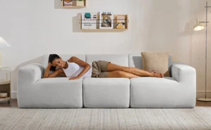 101.5" Modular Sectional Sofa,3-seater Memory Foam Couch With Deep Wide Armres - Picture 1 of 19