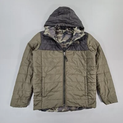 The North Face Kids Boys Jacket Khaki Green 13- 15 Years Reversible Camo Hooded - Image 1 of 4