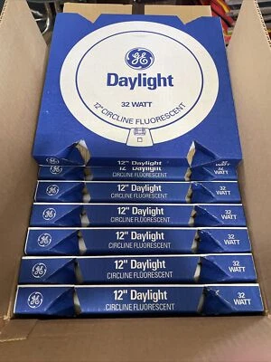 GE 32W FC12 T9 Circline Circular Fluorescent LIGHT BULB Daylight White 12" case - Image 1 of 3