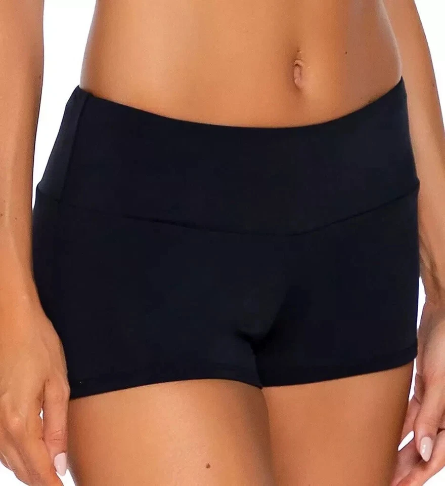 Sunsets L87304 Womens Black Solid Seascape Swim Bottom Shorts Size S