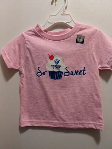 Georgia State University Infants Size 2T Pink So Sweet Short Sleeved Shirt New Cover