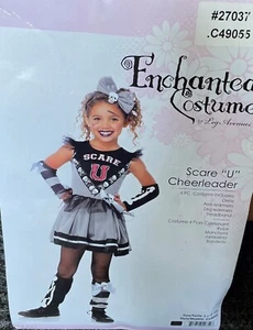 SCARE U CHEERLEADER Skulls Girls Child Costume Cosplay Halloween Sz L 10-12 - Picture 1 of 5