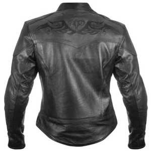 Womens Size Small Embroidered Leather Motorcycle Jacket Last 1 CLOSEOUT - Picture 1 of 3