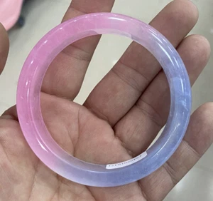 Pulseras certificadas de jade china azul rosa jade grado A 56-64 mm - Imagen 1 de 4
