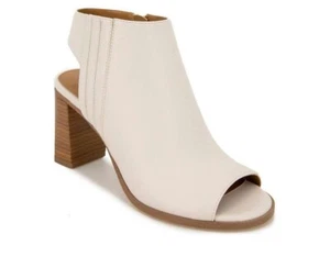 XOXO Vanda Vegan Leather Women’s Open Toe Off White Booties Size US 7.5 NEW - Picture 1 of 16