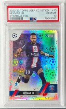 2022-23 Topps UEFA CC 1st Edition Neymar Jr Starball Foil 10 PSA 10 PSG GEM MINT