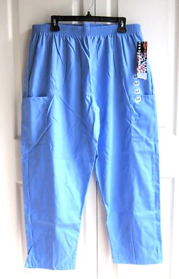 Nurse Sky Blue Scrubs Pants Bottoms Sz XL P Inseam 27.5" Waist 37-45" - NEW - Image 1 of 4