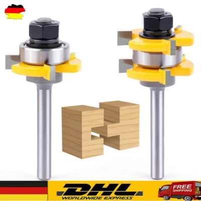 Nut und Feder Fräser Satz 8mm Schaft Oberfräser Scheibennutfräser Holz Nutfräser - Bild 1 von 4