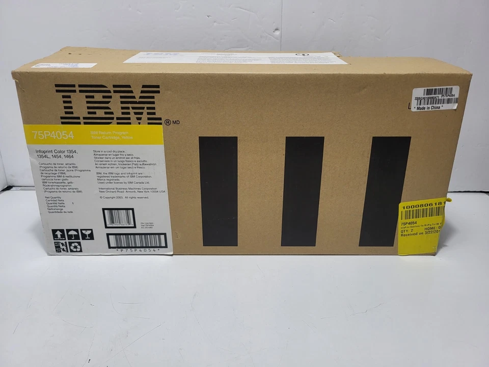 IBM 75P4054 yellow toner cartridge for Infoprint Color 1354 and 1464 Open Box - Image 1 of 4